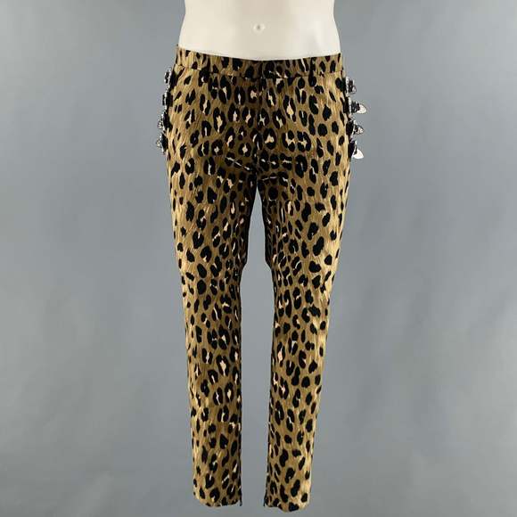 DSQUARED2 Other - DSQUARED2 Brown Black Animal Print Cotton Elastane Dress Pants
